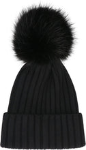 Load image into Gallery viewer, Ribbed pom-pom beanie
