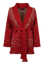 Load image into Gallery viewer, Bandana Jacquard knit cardigan
