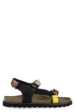 Load image into Gallery viewer, Leather and fabric sandals
