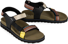 Load image into Gallery viewer, Leather and fabric sandals
