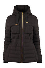 Load image into Gallery viewer, Hooded techno fabric downjacket
