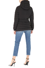 Load image into Gallery viewer, Hooded techno fabric downjacket
