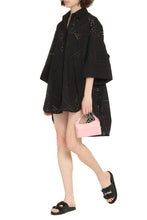 Load image into Gallery viewer, Broderie anglaise details cotton shirtdress
