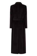 Load image into Gallery viewer, Long coat with a belt made of alpaca and wool
