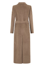 Load image into Gallery viewer, Long coat with belt in alpaca and wool
