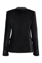 Load image into Gallery viewer, Double-breasted velvet blazer
