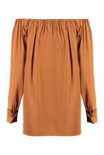 Load image into Gallery viewer, Michela silk off-the-shoulder blouse
