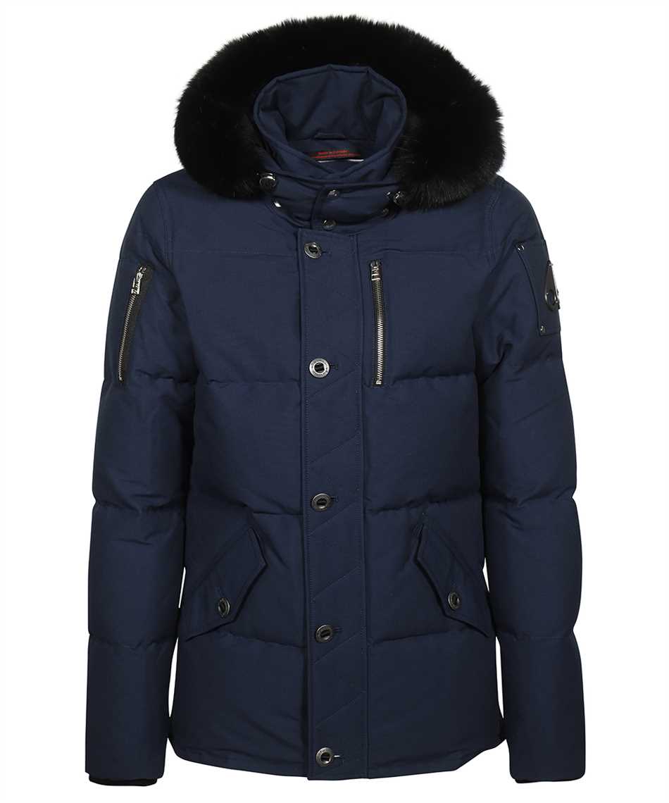 3Q padded parka with fur-trim hood