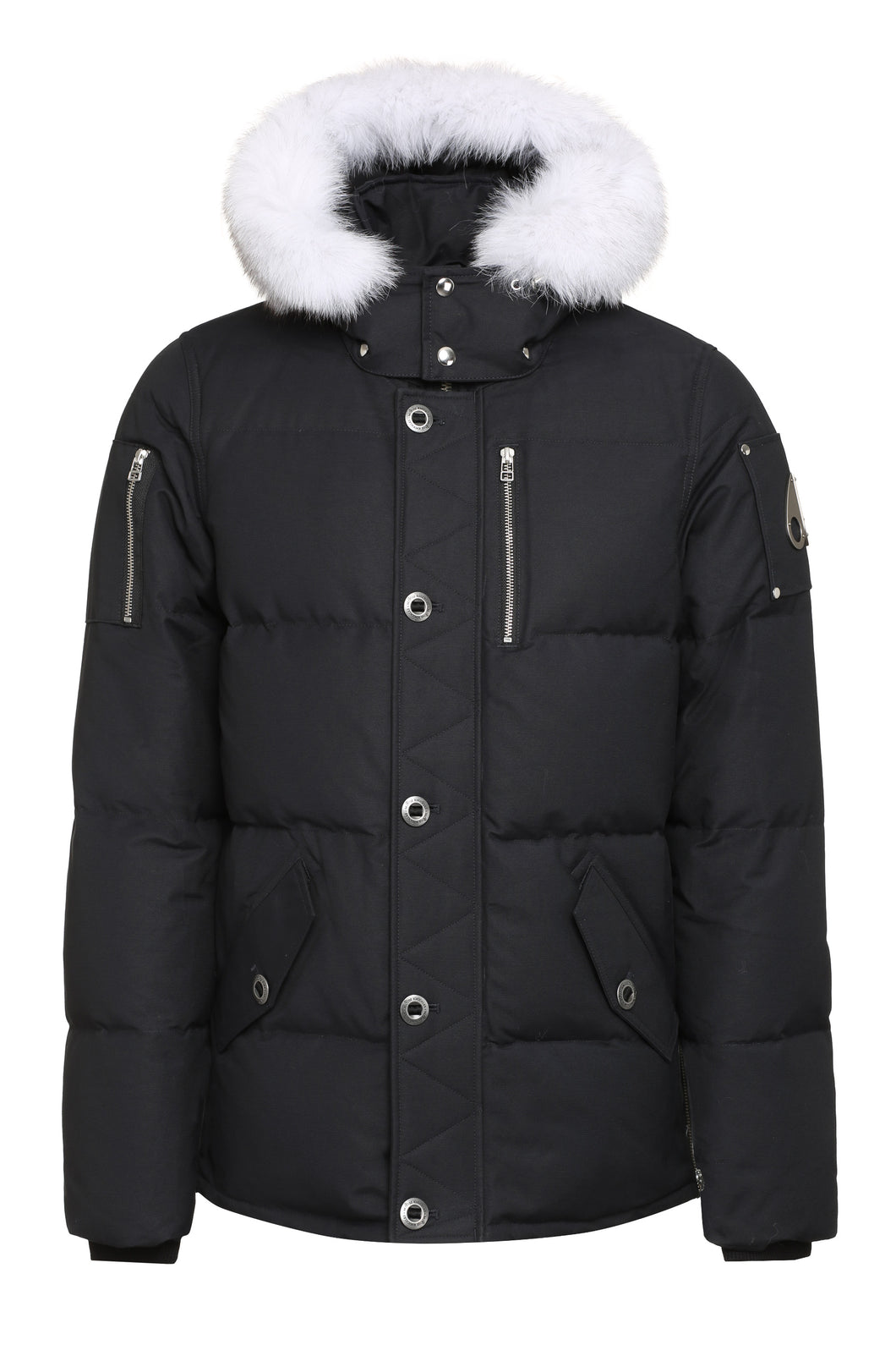 3Q padded parka with fur-trim hood