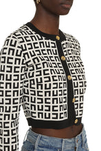 Load image into Gallery viewer, Knitted cardigan with jacquard logo
