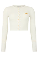 Load image into Gallery viewer, Elegant cropped cardigan with button closure
