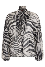 Load image into Gallery viewer, Silk blouse with animal print
