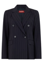 Load image into Gallery viewer, Double-breasted blazer in striped wool
