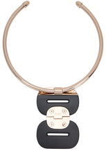 Load image into Gallery viewer, Metal and ebony choker necklace

