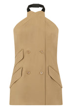 Load image into Gallery viewer, Sleeveless jacket Nuraghe in poplin wool and silk
