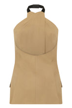 Load image into Gallery viewer, Sleeveless jacket Nuraghe in poplin wool and silk
