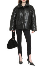 Load image into Gallery viewer, Hide faux leather down jacket
