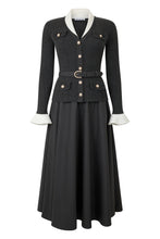 Load image into Gallery viewer, Long dress with contrasting collar
