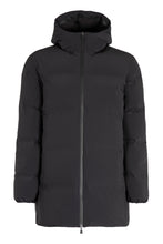 Load image into Gallery viewer, Hooded techno fabric down jacket
