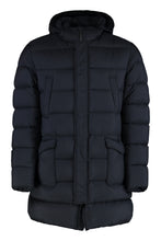 Load image into Gallery viewer, Hooded techno fabric down jacket
