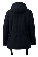 Load image into Gallery viewer, Puffer jacket with hood and belt at the waist
