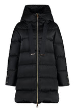 Load image into Gallery viewer, Hooded techno satin down jacket
