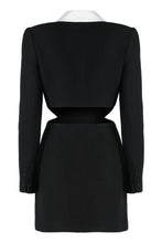 Load image into Gallery viewer, Contrasting lapel tuxedo dress
