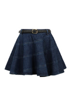 Load image into Gallery viewer, Flared denim mini skirt
