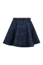 Load image into Gallery viewer, Flared denim mini skirt
