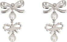 Load image into Gallery viewer, Double Bow Pearl Earrings
