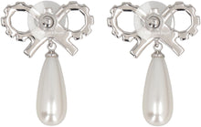 Load image into Gallery viewer, Crystal Bow Pearl Earrings
