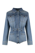 Load image into Gallery viewer, Denim jumpsuit with rhinestones
