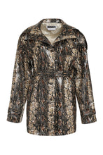 Load image into Gallery viewer, Rica snakeskin print faux leather jacket
