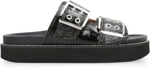 Load image into Gallery viewer, Leather slides with buckle
