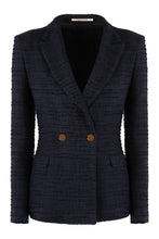Load image into Gallery viewer, Cotton blend double-breasted blazer
