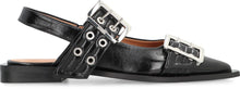 Load image into Gallery viewer, Feminine Buckle  faux leather slingback pumps
