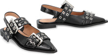 Load image into Gallery viewer, Feminine Buckle  faux leather slingback pumps
