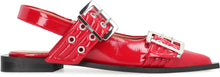 Load image into Gallery viewer, Feminine Buckle  faux leather slingback pumps
