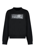 Load image into Gallery viewer, Cotton crew-neck sweatshirt with logo
