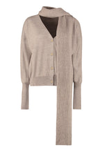 Load image into Gallery viewer, Scarf-detail wool-blend cardigan
