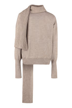 Load image into Gallery viewer, Scarf-detail wool-blend cardigan
