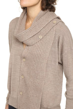 Load image into Gallery viewer, Scarf-detail wool-blend cardigan

