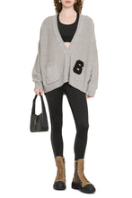 Load image into Gallery viewer, Patch detail wool-blend cardigan

