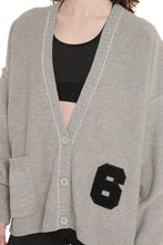 Load image into Gallery viewer, Patch detail wool-blend cardigan
