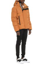 Load image into Gallery viewer, Camo hooded techno fabric down jacket
