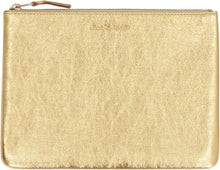 Load image into Gallery viewer, Logo detail flat leather pouch
