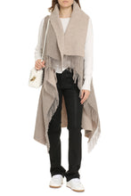 Load image into Gallery viewer, Asymmetric wool poncho

