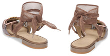 Load image into Gallery viewer, Leather sandal and mesh details
