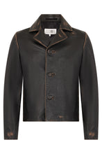 Load image into Gallery viewer, Leather jacket distressed effect
