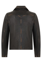 Load image into Gallery viewer, Leather jacket distressed effect
